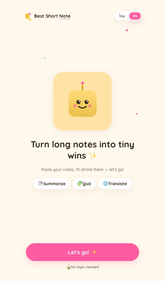 Short Note — app by @Thita